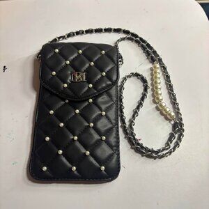 Badgley Mischka Black Pearls Strap Phone Case